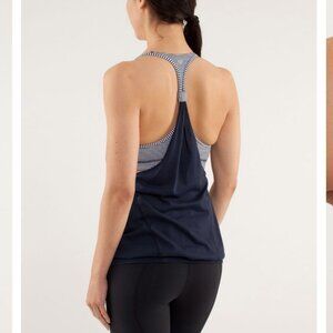 lululemon practice freely tank in Inkwell navy blue striped 4